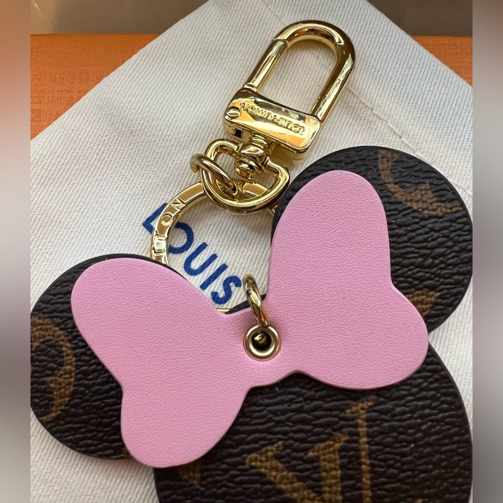Fashion/Novelty LV Monogram Minnie Mouse & Pink Bow Bag Charm or Keychain - Picture 3 of 4